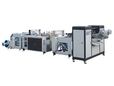 Double lines roll bag making machine with auto label device